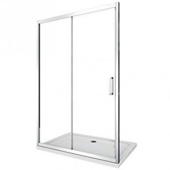 GIORGY Cabina de ducha con apertura plegable tipo libro + pared lateral fija, altura 190 cm, acabado cromo transparente (reversible), dimensiones 87,5-90 cm