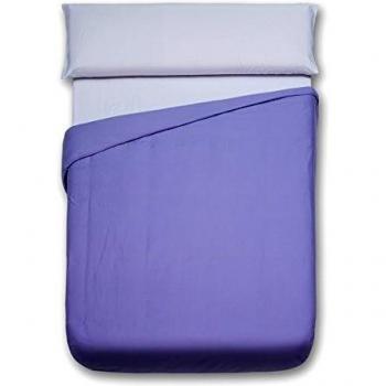 Sancarlos - Funda nórdica lisa, 100% Algodón, Color lila, Cama de 135 cm
