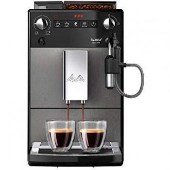 Melitta Avanza F270-100, Cafetera Automática con Molinillo Silencioso, Sistema de Leche, Depósitos XL, Limpieza Automática, Personalizable, Titanio