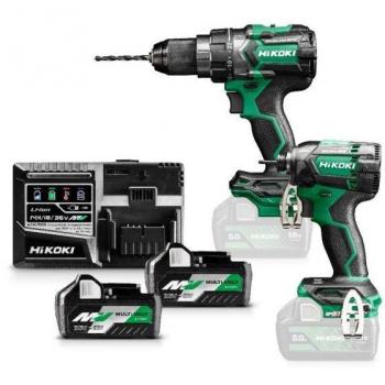 Kit Combo HiKOKI 18/36V, Taladro Atornillador DS18DC + Atornillador de Impacto WH18DC, 2.5Ah, en Maletín HSC III
