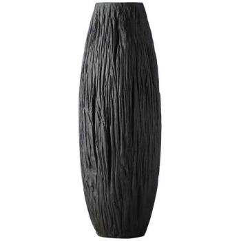 Jarrón decorativo negro de resina Signes Grimalt 46x16x16cm