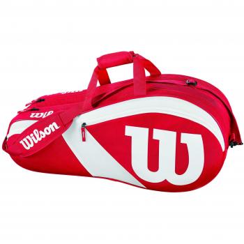 Wilson Match III Bolsa para 6 Bolas, Unisex Adulto, Rojo/Blanco, Talla Única