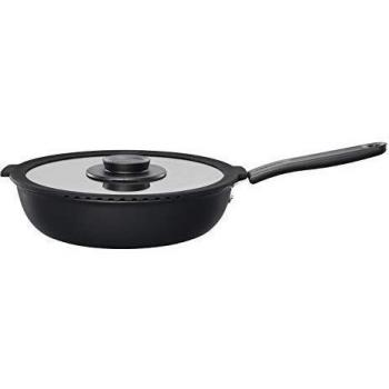 Fiskars 1026575 Sartén con Tapa, diametro 26 cm, para Todo Tipo de cocinas, Aluminio, Functional Form, Negro