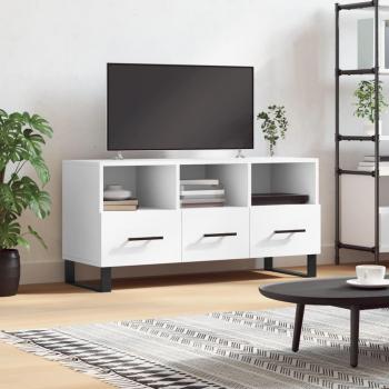 Soporte de TV blanco 102x36x50 cm madera de ingeniería multicapa
