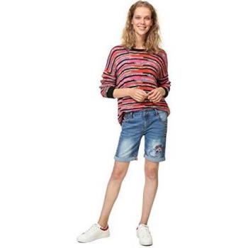 Desigual Knee Trousers Catrina Woman Pantalones Cortos, Azul