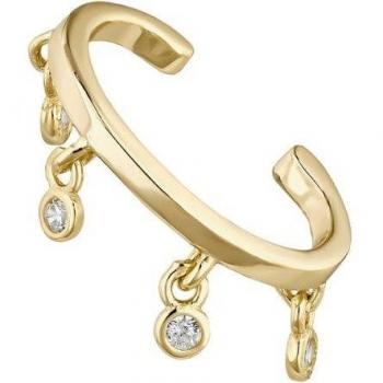 Ear Candy - Pendiente Earcuff Diva de plata bañado en oro amarillo 18k