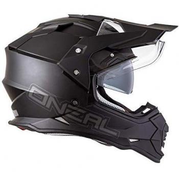 O'NEAL | Casco de Moto | Moto Enduro | Aberturas de ventilación para el máximo Flujo de Aire y refrigeración, Carcasa de ABS, Visera Solar integrada | Casco Sierra II | Adultos | Negro | Talla L