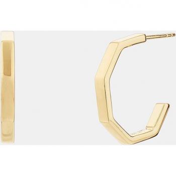 Pendientes de aro Tribeca de plata chapada oro con forma octogonal