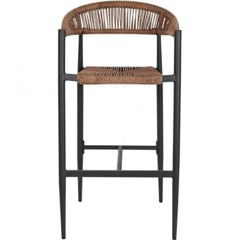 Taburete de Aluminio y Ratán Negro con Diseño Moderno y Elegante