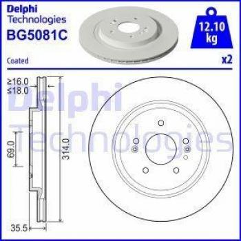 Disco de freno DELPHI BG5081C