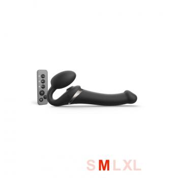 Strap-On-Me Medium Black Multi-Orgasm Vibrator with Remote