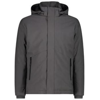 Chaqueta de hombre CMP Softshell con capucha desmontable y acolchado interno gris oscuro - Talla 54