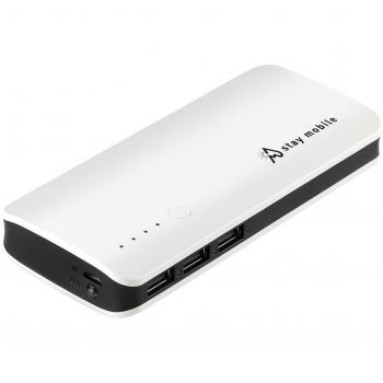 staymobile Power Banco 22400 mAh alta capacidad con 3 salidas USB Batería externa y cargador del teléfono móvil para iPhone, iPad, Samsung, Smartphones y Tablets