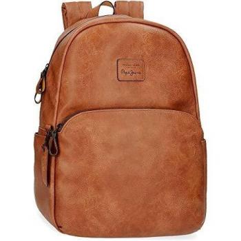 Pepe Jeans Vegan Mochila para Portátil 15,6 Marrón 32x44x15 cms Piel sintética 21.12L