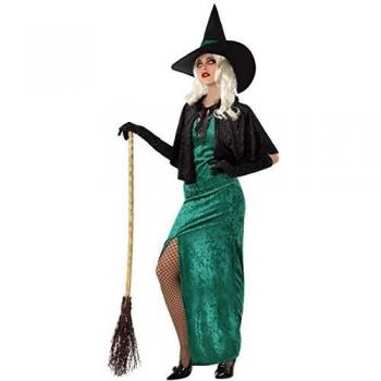 Disfraz de Bruja Verde para Mujer - Carnaval, Halloween, Fiesta y Teatro