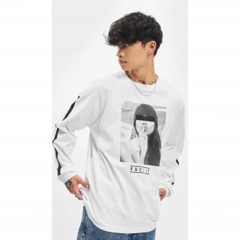 Mister Tee Men's Long Sleeve Fuck It White Sweatshirt