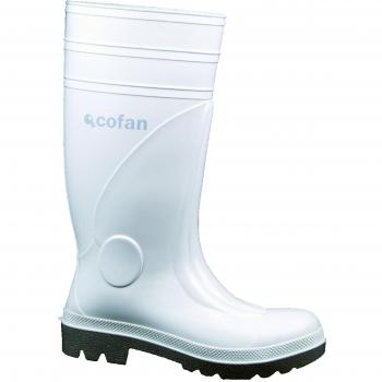 Bota de Agua | Alta de Seguridad S-4 | Color Blanco | Talla 39 | Puntera de Acero | Fabricada en PVC-Nitrilo