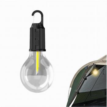 Bombilla Lámpara LED Recargable 3W USB con Gancho para Camping y Tienda de Campaña