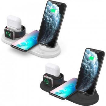 Estación de carga 6 en 1 para smartphone (Negro)