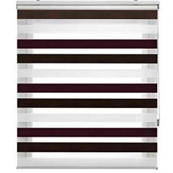 FirstlineGo Estor Noche y Dia traslucido Marron-Violeta de 140 X 180 cm