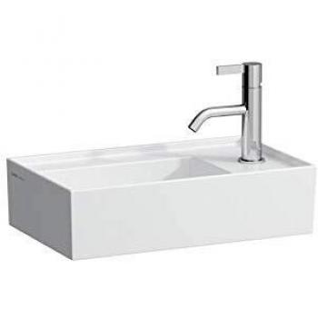 Lavabo de Mano LAUFEN Kartell 460x280mm, Gris Mate, con Banco de Grifería a la Derecha, Sin Rebose, 1 Hueco para Grifo