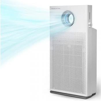 Purificador de aire COWAY AIRMEGA con tecnología Megajet, elimina 99,999% partículas nocivas hasta 0,01 µm, CADR 402 m³/h y funcionamiento silencioso a 20 dB
