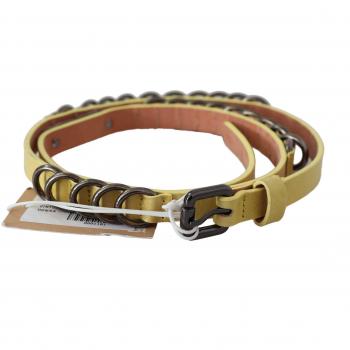 John Galliano Yellow Leather Luxury Slim Buckle Belt - 85 cm / 34 Inches