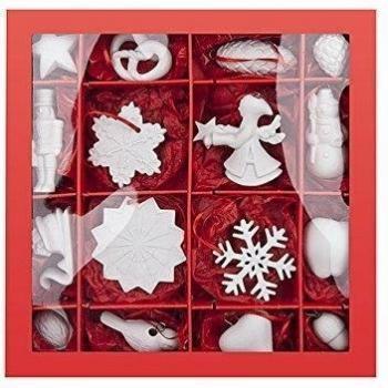16pc Christmas Tree Deco - Bisquit