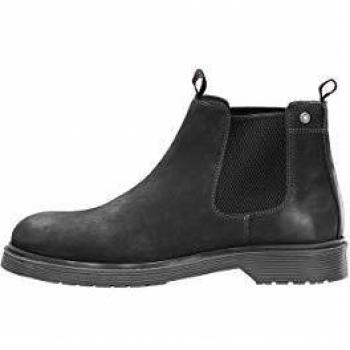 Jack & Jones Men's Leyton Leather Chelsea Boots in Black, Size 40 EU