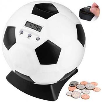 Hucha Infantil LarmTek, Hucha Digital con Pantalla LCD automática para Ahorrar Dinero y decoración Deportiva, Hucha con 2 Llaves, Ideal para Ahorro Personal, Aprendizaje o Juego