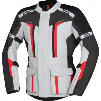 Chaqueta de Moto Touring IXS Evans-ST 2.0 Impermeable Gris-Rojo M