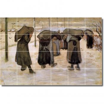 Ciudad Vincent Van Gogh baño azulejo Mural 5, 17 x 64,77 cm con