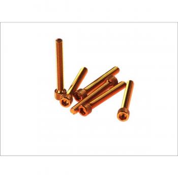 Kit de 6 tornillos allen con cabeza cilíndrica M6x45, color naranja, modelo SS-374, código de barras 8430525096592