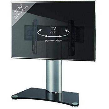 VCM Windoxa Maxi-Soporte de Mesa para TV, Cristal de Color Negro, Aluminio