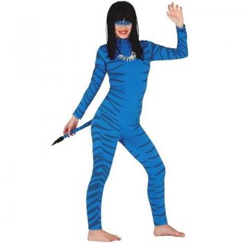 Disfraz de Felina Azul Adulta