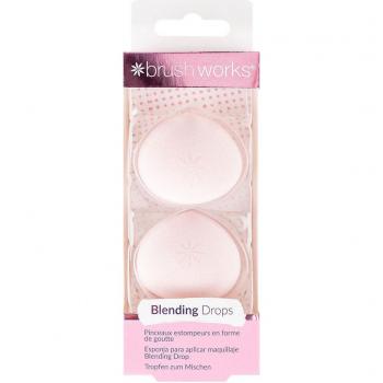 Esponjas de Maquillaje Brushworks Blending Drops - Dúo de esponjas, diseño ergonómico, textura suave, ideal para aplicar base y corrector, fácil limpieza