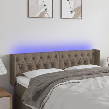 Cabecero Led Tortorera 163x16x78/88 cm en Tela Gris Taupe