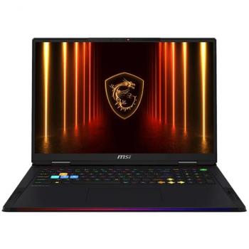 Portátil Gaming MSI Raider A18 HX, AMD Ryzen 9 9955HX3D, 64GB RAM, 2TB SSD, Nvidia GeForce RTX 5080, Pantalla de 18 UHD (3840x240