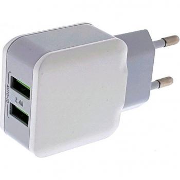 Cargador de red EUROBRIC OCA2202 2 USBs 2,4A blanco