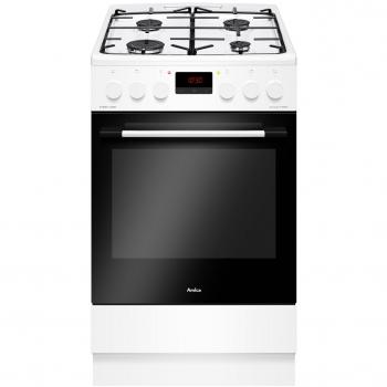Cocina Amica 522GE3.33ZpTaF(W) - Tipo: Cocina de gas, Características: 5 fuegos, horno eléctrico multifunción, acabado en blanco, clase energética A, parrilla y bandeja