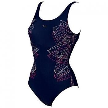 Arena W Amber Wing Back One Piece 001260 - Bañador de una sola pieza para mujer, azul marino, 46