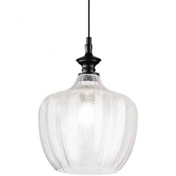Lámpara colgante Lord 1 bombilla Vidrio, metal Transparente E27