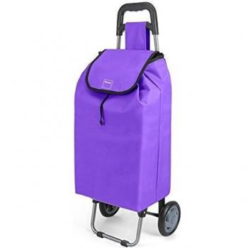 Metaltex Daphne - Carro de Compra con 2 Ruedas, 40 Litros, Morado