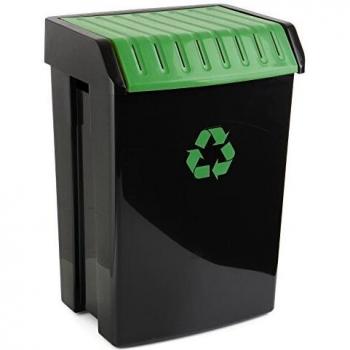 Tatay Cubo de Reciclaje, 50 L de Capacidad, Tapa Basculante, Polipropileno, Libre de BPA, Anti UVA, Color Verde, Medidas 40.5 x 33.5 x 57.5 cm