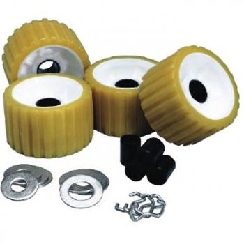 C.E. SMITH 29310 RIBBED ROLLER REPLACEMENT KIT - 4 PACK - GOLD