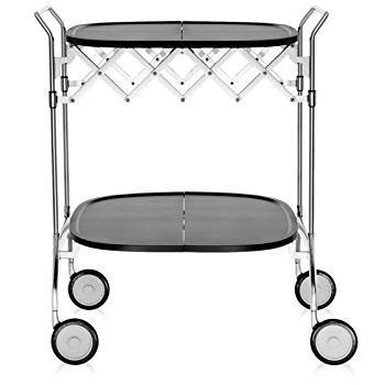 Kartell Gastone Carrito, Acero, Negro, 68x70x33 cm