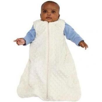HALO SleepSack Wearable Blanket, Velboa, Cream Plush Dots, Large