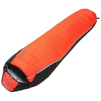 COLUMBUS - Lanin 180 | Saco de Dormir de Microfibra de 2 Estaciones. Dimensiones 210x80/50 cm y ø22x35 cm Plegado. Temperatura de Confort 7ºC. Color Naranja.
