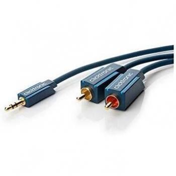 Cable de audio 3,5mm a 2xRCA estéreo, 3m, con conectores dorados