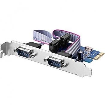 Adaptador convertidor Sienoc de tarjetas PCI Express, PCI-E Dual RS-232, puerto PCI-E 2, puerto DSUB9, DB9, controlador COM RS232, PCI-E, PCI Express